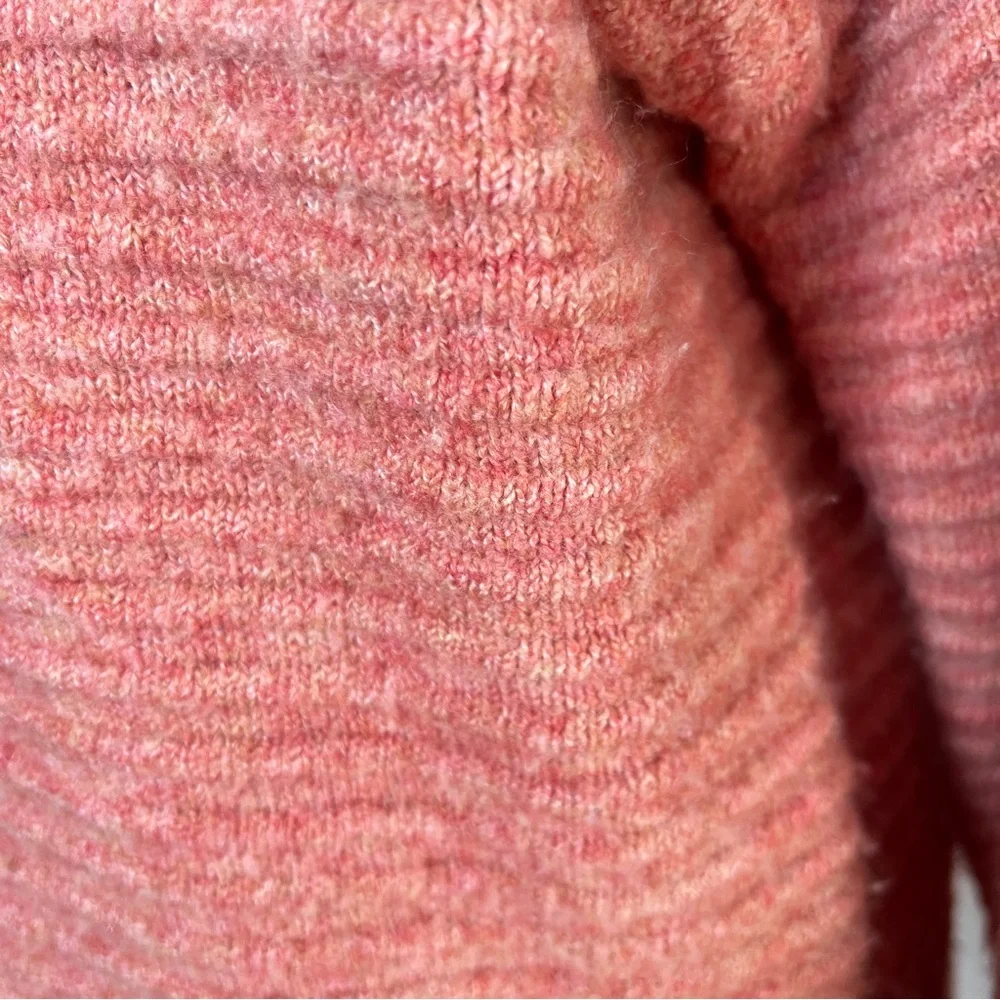 Madewell Belmont Sweater Mock Neck Pullover Pink Ribbed Knit Womens Size Small